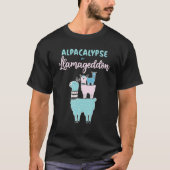 Alpacalypse of Llamageddon Alpacas en Llamas gebru T-shirt (Voorkant)
