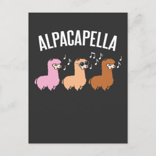 Alpacapella Acapella Alpaca Llama Musician Briefkaart