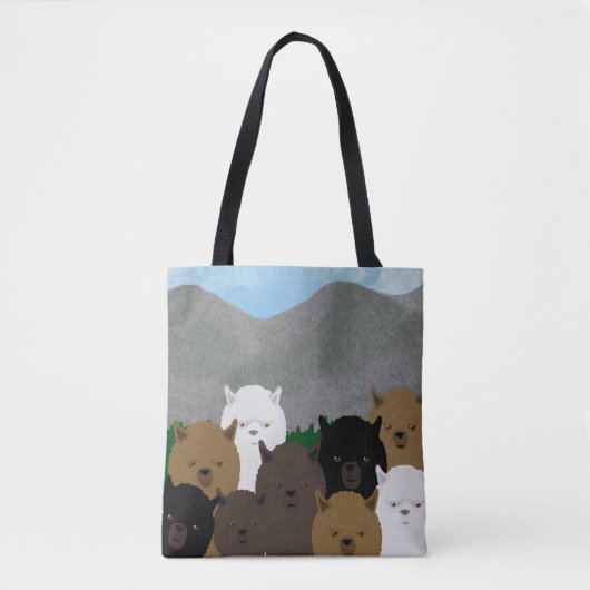 Alpacas Allover-Canvas tas (Voorkant)