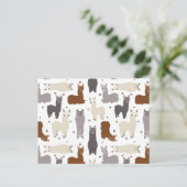 Alpacas Geo Pattern Briefkaart (Staand voorkant)