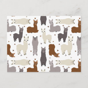 Alpacas Geo Pattern Briefkaart