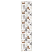 Alpacas Geo Pattern Korte Tafelloper (Voorkant)