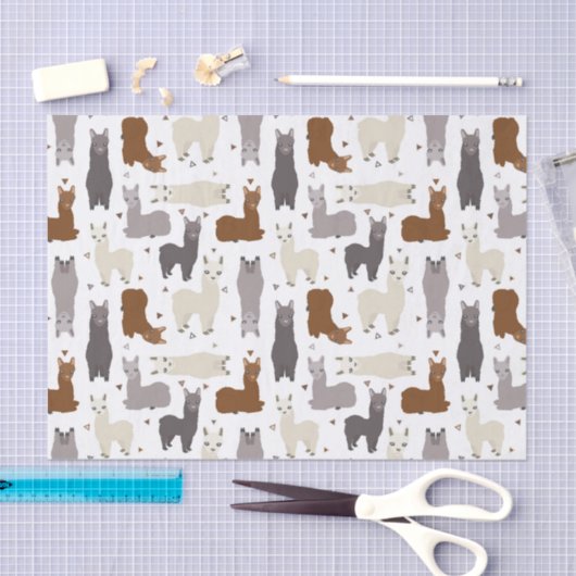 Alpacas Geo Pattern Tissuepapier (Craft)