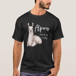 Alpaca's maken me gelukkig Schattige Llama Liefde  T-shirt