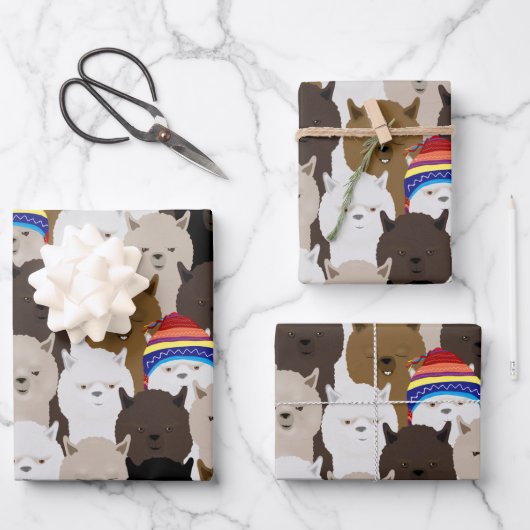 Alpacas Wrapping Paper Sheets (Voorkant)