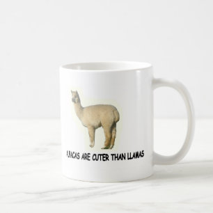 Alpaca's zijn knuffel dan lama's koffiemok