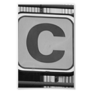 Alpahbet Letter Photography C7 Black en White 4x6 Foto Afdruk