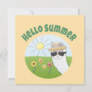 Alpaka-Party Hello Summer Alpaca partytime Kaart