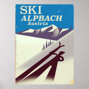 Alpbach Oostenrijkse ski-reisposter Poster