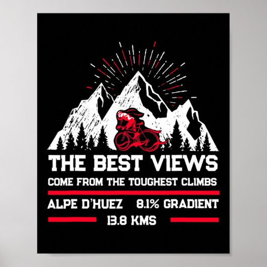 Alpe D'huez Cycling Mountains  Poster (Voorkant)
