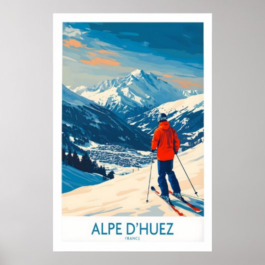 Alpe dHuez décoration murale affiche de ski 1 (Devant)