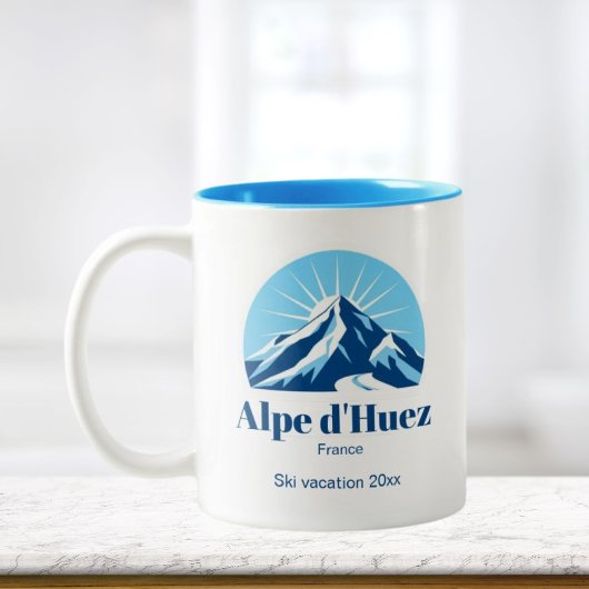 Alpe d'Huez France, tasse de vacances ski