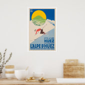 Alpe d'Huez France Vintage Ski Poster (Cuisine)