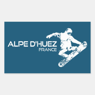 Alpe d'Huez Frankrijk snowboarder Rechthoekige Sticker