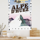 Alpe d'Huez, Franse skiposter Poster (Keuken)