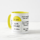 Alpe dhuez Franse wegmarkering, racefiets, klimmer Mok (Voorkant links)