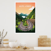 Alpe d'Huez - Poster cycliste (Cuisine)