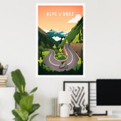 Alpe d'Huez - Poster cycliste (Bureau à domicile)