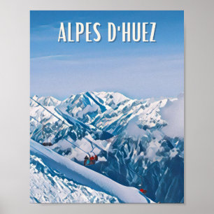 Alpe d'Huez-skiskigebied Poster