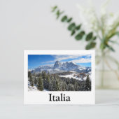 Alpe di Siusi, Italie en hiver carte postale (Debout devant)