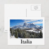 Alpe di Siusi, Italie en hiver carte postale (Devant / Derrière)