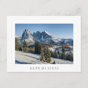 Alpe di Siusi winterlandschap wit briefkaart