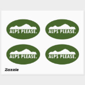 Alpen alsjeblieft ovale sticker (Vel)