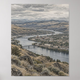 Alpen dorpsbergposter | Schilderachtig Europees N Poster