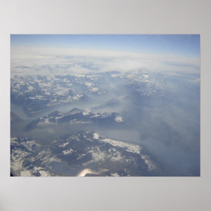 Alpen vanaf boven poster