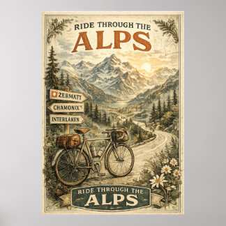 Alpen Zwitserland Reis uit het verleden Poster