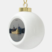 Alpena-bol of -snowflake-sierbloem keramische bal ornament (Rechts)