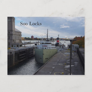Alpena Soo Locks-postkaart Briefkaart