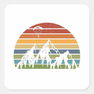 Alpenbergen Cadeau van de vliegende zweefvlieger Vierkante Sticker