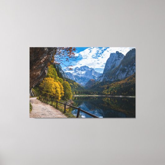 Alpenbergmeer Gosauseen meer Oostenrijk Canvas Afdruk (Voorkant)