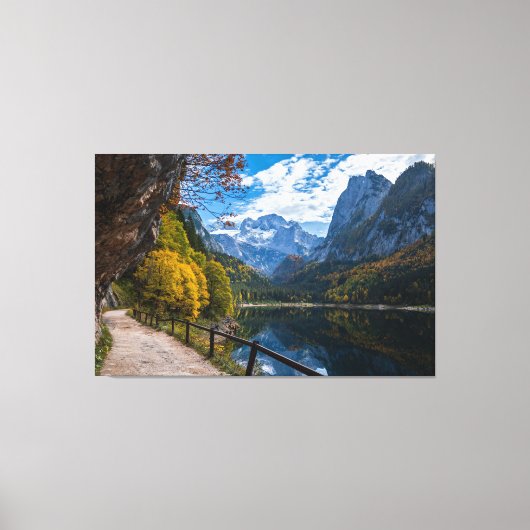 Alpenbergmeer Gosauseen meer Oostenrijk Canvas Afdruk (Voorkant)