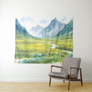 Alpenfluistering – Weiland onder de toppen Wandkleed