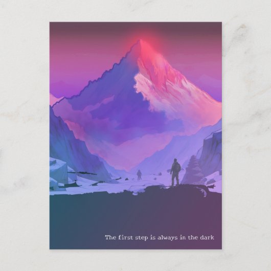 Alpenglow Everest Minimaliste Motivation Carte Pos (Devant)