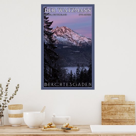 Alpenglow op Der Watzmann Poster (Keuken)