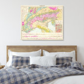 Alpenlander - Atlas-kaart van de Alpen Canvas Afdruk (Insitu (Slaapkamer))