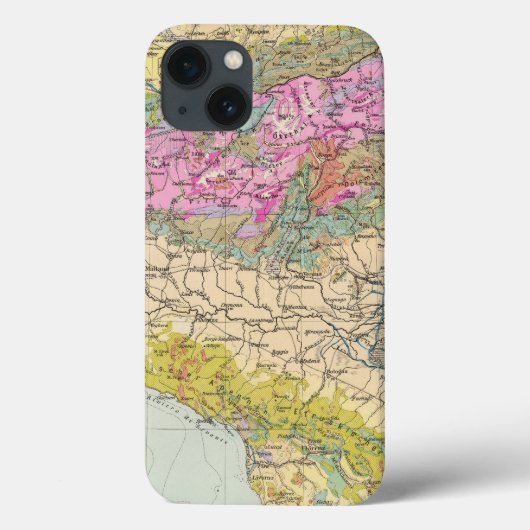 Alpenlander - Atlas-kaart van de Alpen Case-Mate iPhone Case (Achterkant)