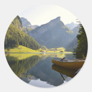 Alpenmeer in Zwitserland Ronde Sticker