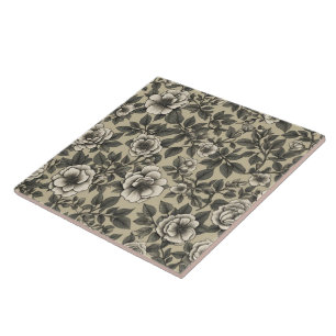 Alpenrose bloemenpatroon  tegeltje