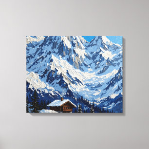 Alpes neigeuses Toile Enveloppée Mur Art   Terre d