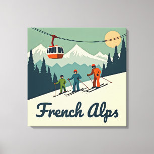 Alpes vintages : Toile d'Art Nostalgique Imprimer