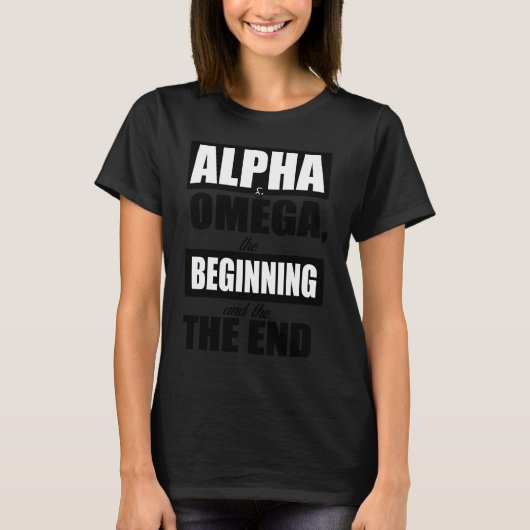 Alpha and Omega Christian Scripture Bible Verse T-shirt (Voorkant)