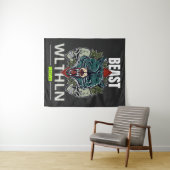 Alpha Beast _ Untamed Wolf Streetwear Fearless  Wandkleed (In Situ (horizontaal))