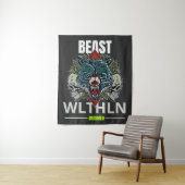 Alpha Beast _ Untamed Wolf Streetwear Fearless  Wandkleed (In situ)