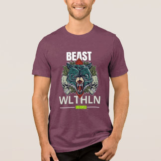 Alpha Beest _ Ongetemde Wolf Streetwear Onbevreesd Tri-Blend Shirt