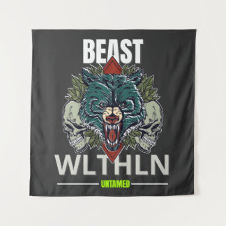 Alpha Beest _ Ongetemde Wolf Streetwear Onbevreesd Wandkleed