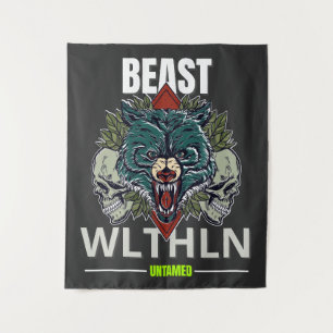 Alpha Beest _ Ongetemde Wolf Streetwear Onbevreesd Wandkleed